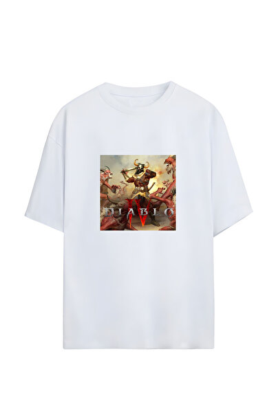 GraffTee تي شيرت ديابلو قطني كبير الحجم للجنسين