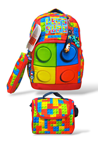 Dadacuq Set de trei compartimente 3D „LET'S PLAY” imprimat pentru copii pentr...