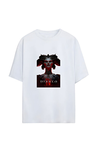 GraffTee تي شيرت ديابلو قطني كبير الحجم للجنسين