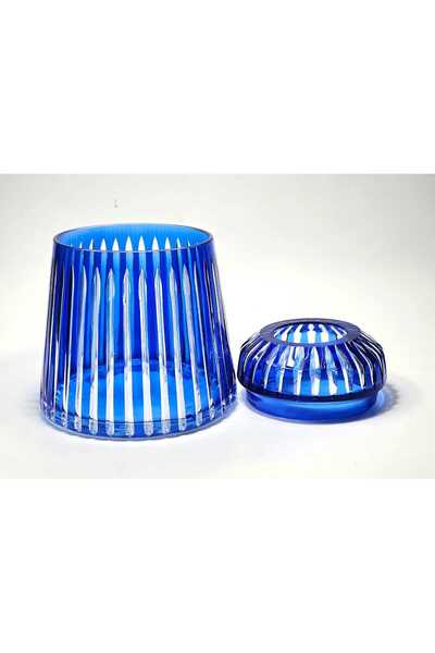 Kristal Market Handmade Cut Crystal Mercury Vertical Pattern Decorative Presentation Holder Indoor Napkin Holder