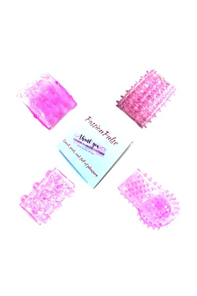 PassionPulse Set of 4 Pink Vibe Grip Rings, PassionPulse, Silicone, Elastic diameter 1.5 - 7 cm