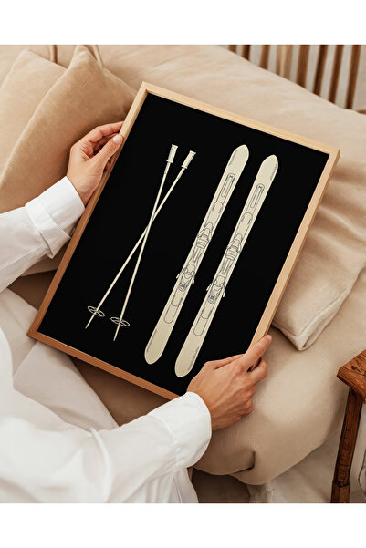 ARTHOUSECOLLECTIVE Poster de schi - 7 - Ilustrație de echipă de schi - Poster fără cadru în dimensiuni de tablou