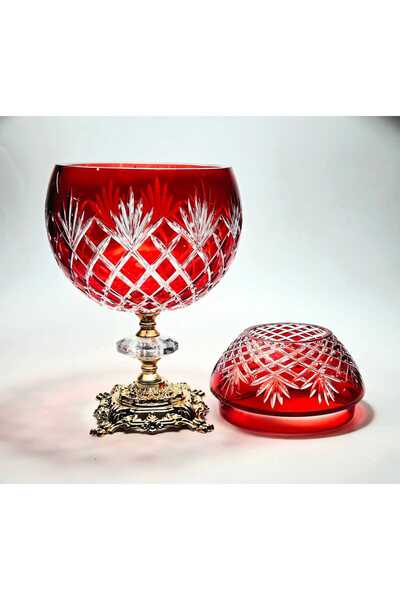 Kristal Market Handmade Cut Crystal Izmir Pattern Decorative Presentation Holder Closed Napkin Holder