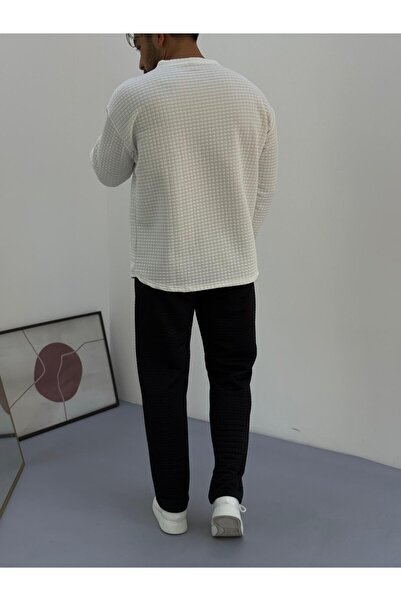 Baycombine35 Ανδρικό σετ αθλητικής φόρμας με καπιτονέ υφασμάτινο σχέδιο βάφλα