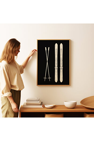 ARTHOUSECOLLECTIVE Poster de schi - 7 - Ilustrație de echipă de schi - Poster fără cadru în dimensiuni de tablou