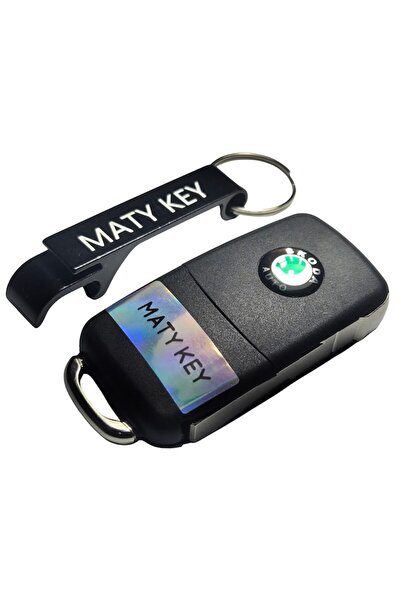 Skoda Carcasa cheie OCTAVIA 2000 - 2009, tip briceag, 3 butoane, LED la mijloc cu breloc MATY KEY