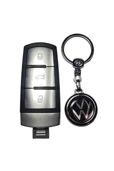 OEM Key Case Volkswagen Passat B6 2005-2011 with 3 Buttons Chrome HU66 Blade Plastic + Keychain