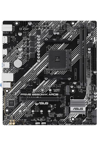 ASUS Prime B550M-K ARGB AMD Motherboard AM4 DDR4 4866 MHz Dual M.2 USB 3.2 Aura RGB microATX