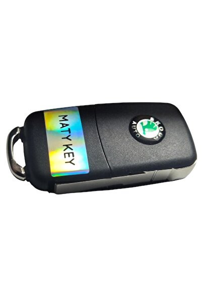 Skoda Carcasa cheie OCTAVIA 2000 - 2009, tip briceag, 3 butoane, LED la mijloc cu breloc MATY KEY