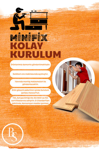 BlackSea Çok Amaçlı Dolap,Kahve Köşesi,Mutfak Dolabı,Portatif Minifix Kurulum