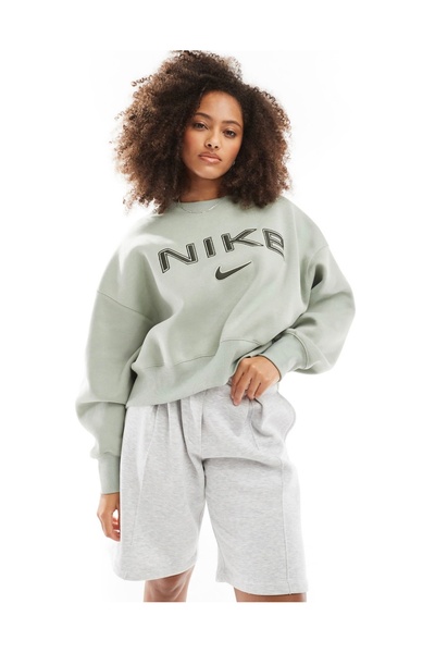 Nike سويت شيرت نسائي من Phoenix Fleece Oos Logo Crew كادين سبرينت سبورت