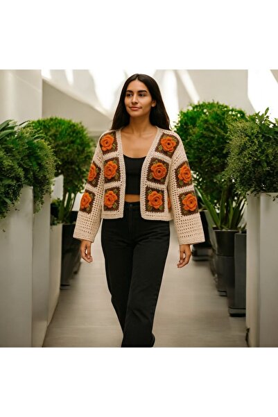 Charme Elegant el örgüsü kadın hırka