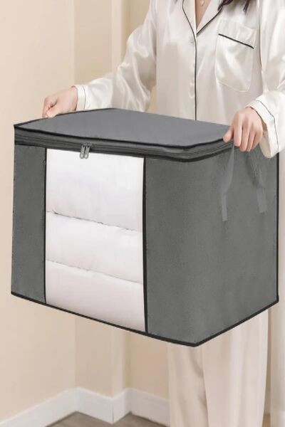 A&A Gri 1 Adet Üst Kalite Pencereli Kıyafet Eşya Saklama Hurcu Baza Altı Depo...