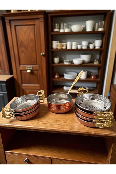 BARITCIOGLU Copper Pan Sahan Sauce Bowl 8 Piece Set