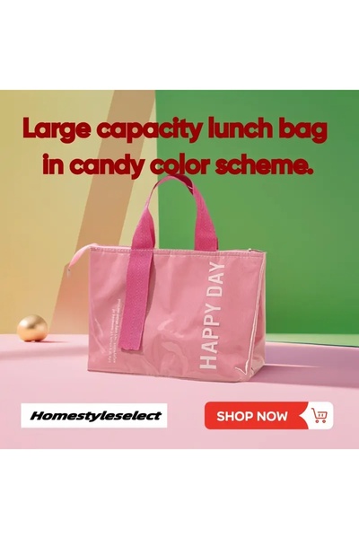 GlassySKY Stylish Thermal Waterproof Durable "Happy Day" Lunch / Lunchbox - O...