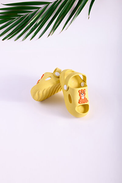 Krowaz Armour Güvenli Günlük Sarı Kaydırmaz Taban Baby Ayı Figürlü Yuvarlak T...