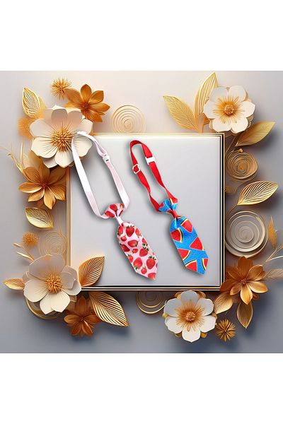 Lady Fify 2 Pack Adjustable Fruit Pattern Colorful Tie for Cat and Dog