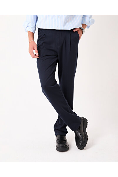 GAZAP Erkek Baggy Fit Beli Lastikli Rahat Pantolon Siyah