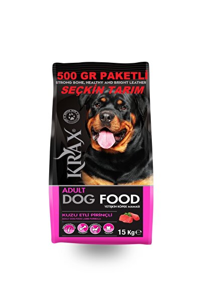 Seçkin Tarım Yetişkin Köpekler İçin Kuzu Etli ve Pirinçli Kuru Mama-Köpek Maması Kuzulu %99 Yeme Garantili- 500gr