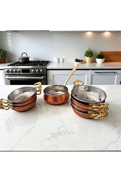 BARITCIOGLU Copper Pan Sahan Sauce Bowl 8 Piece Set