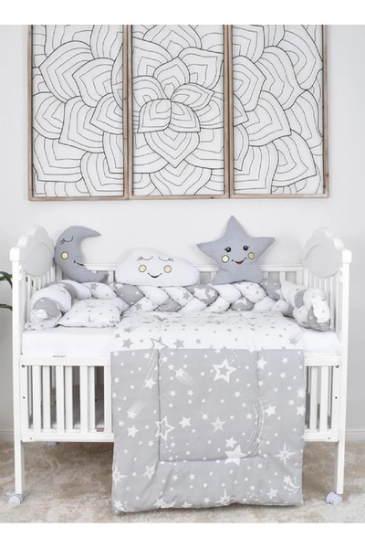 Fun Moment 6-Piece Baby Crib Bedding Set with Snail Guards