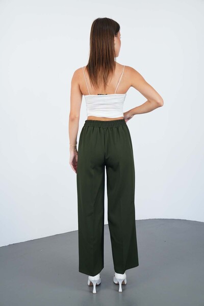 makarimato Kuşaklı Modern Bol Paça Kadın Double Kumaş Pantolon