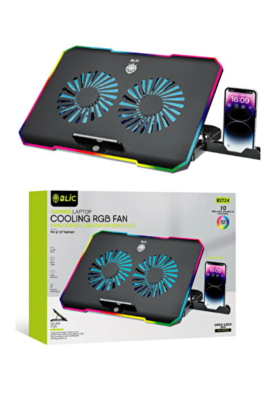 Hietech Laptop Soğutucu Rgb 2 Fanlı 9-17"Inç 1.200rpm Telefon Tutacaklı Noteb...