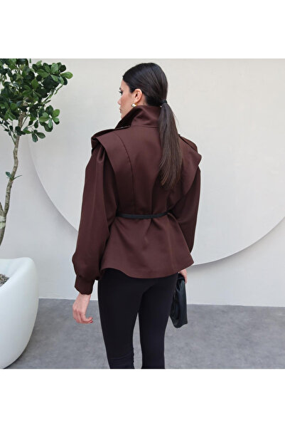 My Blog Hořkohnědá bunda s páskem - 1000