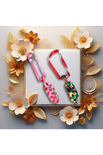 Lady Fify 2 Pack Adjustable Fruit Pattern Colorful Tie for Cat and Dog