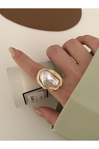 Lavian Accessories İnci Detay Gold Yüzük