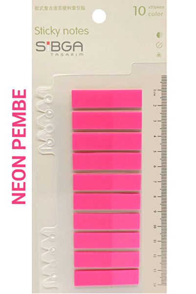 sibga tasarım Şeffaf Neon Fosfor Pembe Postit Post-it Post It. Kitap Ayracı A...