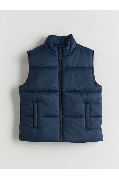 LC Waikiki New Season Stand Collar Krinkle Boy's Vest