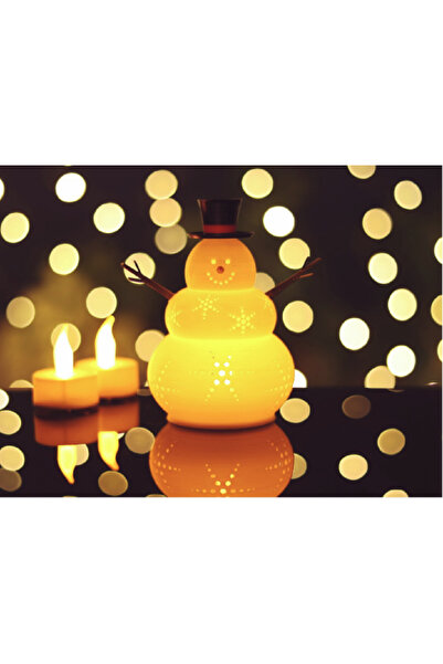 Mescolare Işıltılı Kardanadam – Tealight Mumluk Yılbaşı Dekoru Kış Temalı