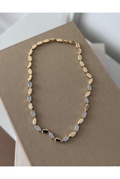 SELISYAJEWELRY 14K Altın Kaplama Premium Zirkon Taşlı Kolye