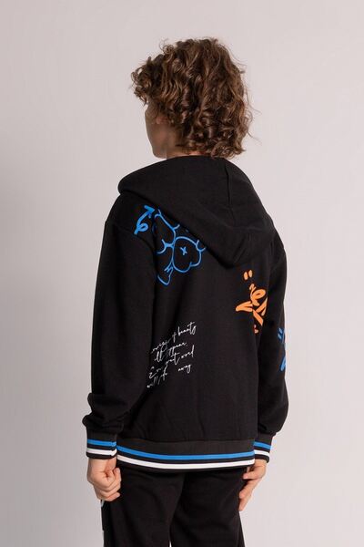 HAUSEkids 11-14 Graffiti College Men's Children's College Jacket-Black