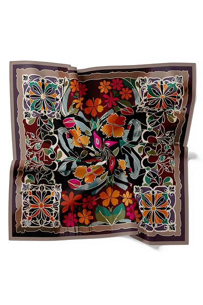 Levidor Leaf Pattern Sparkling Crystal Scarf