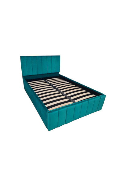 OEM Confort Plus Double UpholsteVerde marin Bed, 200/200 cm, Verde marin, with Folding Metal Frame and S