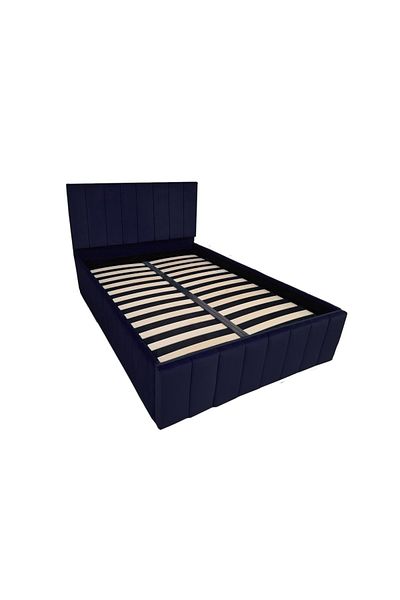 OEM Confort Plus Double UpholsteMov inchis Bed, 160/200 cm, Mov inchis, with Folding Metal Frame and Sto