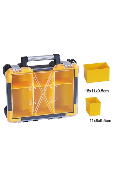 SGTT Cutie transport scule din plastic cu 6 compartimente, mâner din aluminiu 380x340x115 mm, max 14 kg