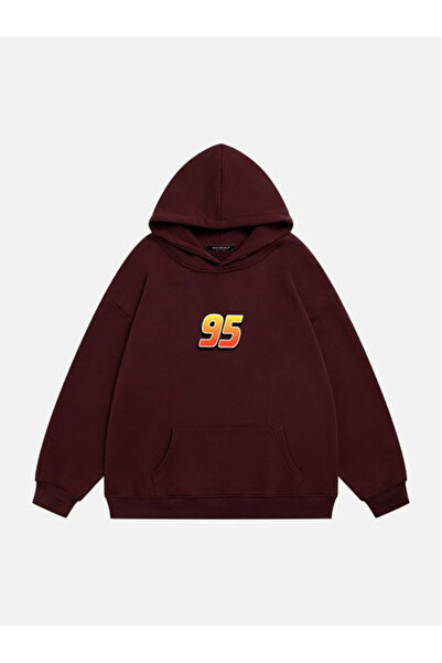 Mad&Calf Unisex Corvette C6 Printed Hooded Fleece Oversize Sweatshirt