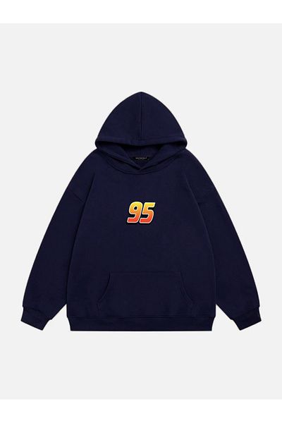 Mad&Calf Unisex Corvette C6 Printed Hooded Fleece Oversize Sweatshirt