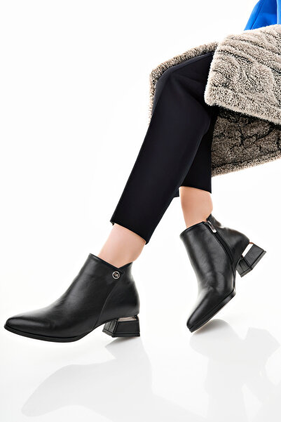 Burando Kadın Siyah Topuklu Bot – Su Geçirmez, Kaydırmaz ve Ortopedik