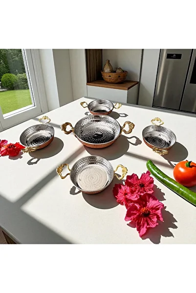BARITCIOGLU Copper Sahan Pan Menemen Egg Breakfast Set