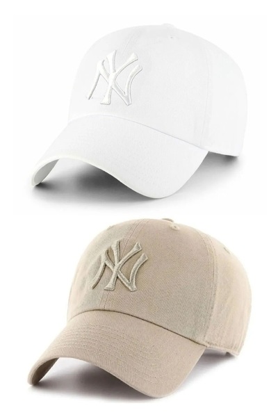 awix Sports Hat Unisex 2-Piece Beige and Black Set Adjustable Back Cotton Hat Cap