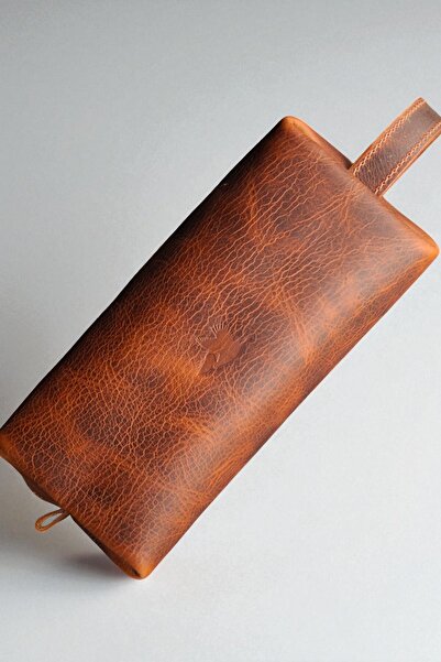 MAT Deri Taba Men's Portfolio Handbag Genuine Leather Daily Travel Shaving Bag