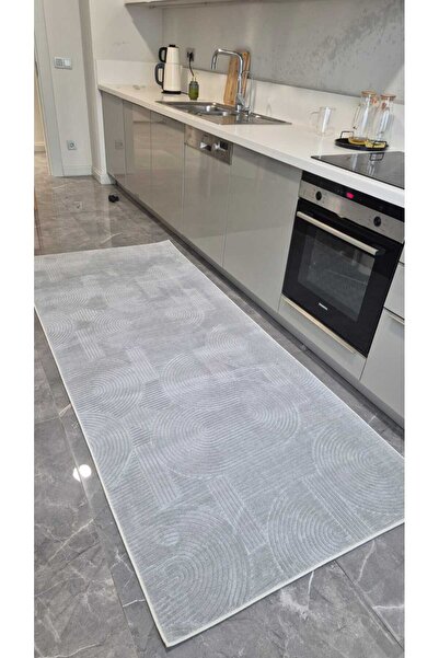 elyar Yıkanabilir pamuklu gri İskandinav Tarzı Premium Puffy Peluş Yolluk –mu...