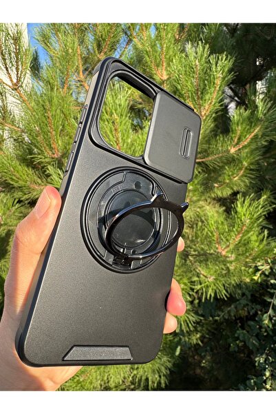 Deppo Trend Poco X7 Pro Uyumlu Kılıf Kamera Korumalı Sürgülü 360 Dönebilen Ma...