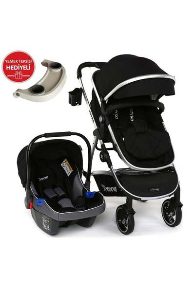 YOYKO City Travel Sistem Bebek Arabası 3 in 1 Siyah Silver
