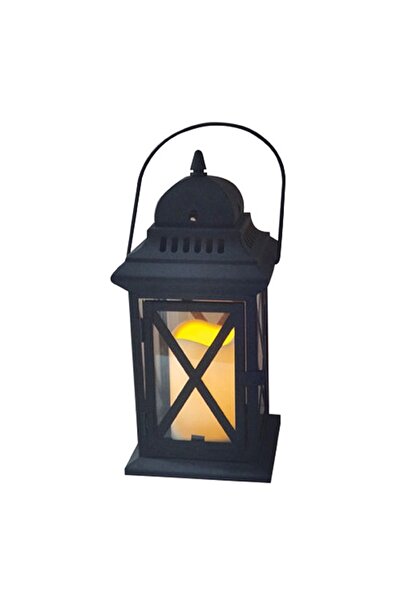 SGTT Felinar metalic pentru terasă cu LED, 14x14x30 cm, 3 x AAA