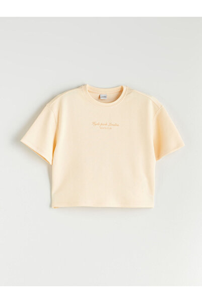 LC Waikiki Μπλουζάκι και σορτς για κορίτσια με πορτοκαλί λαιμόκοψη LCW Kids